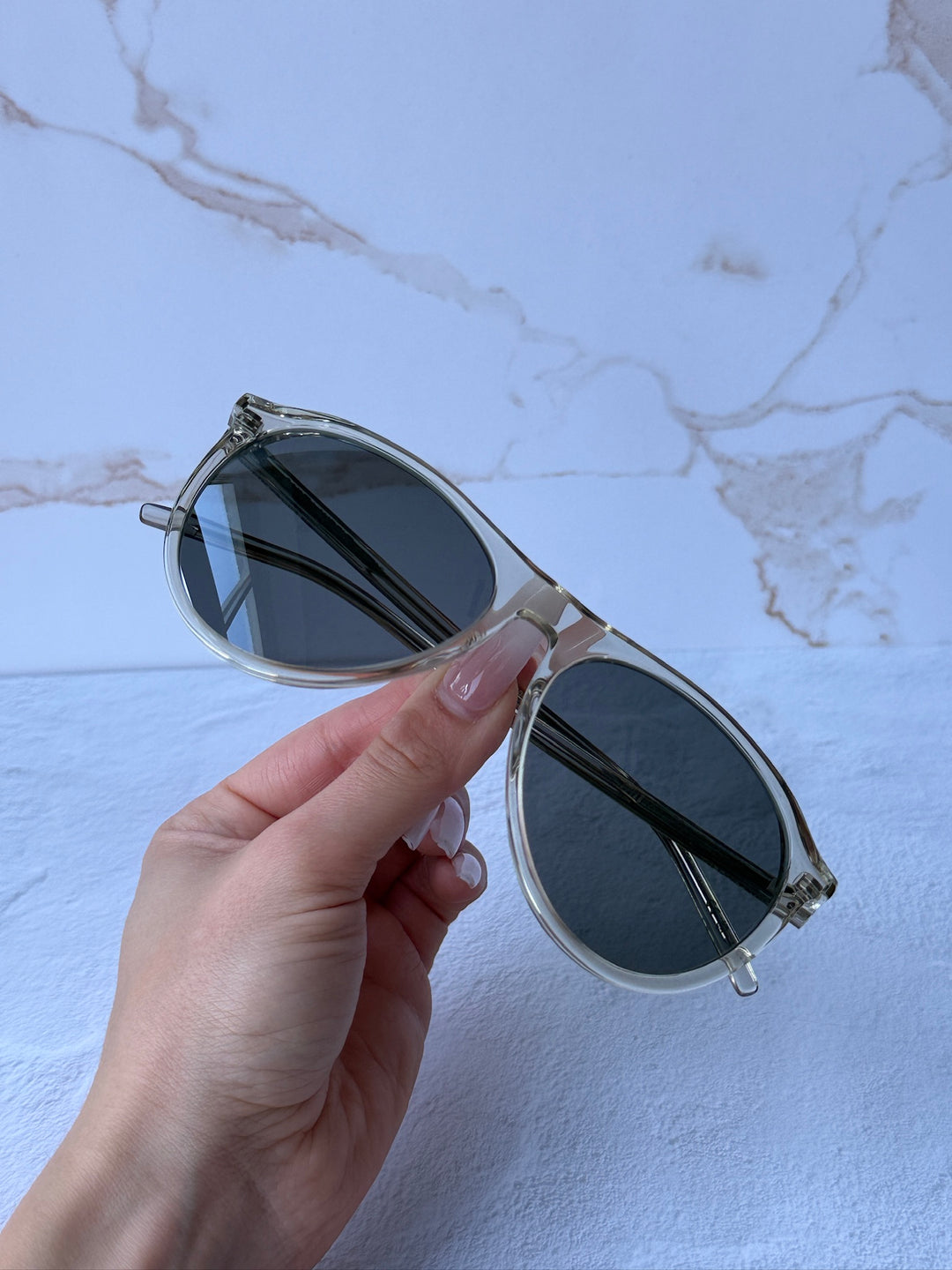 Saint Laurent SL667 Aviator Sunglasses in Transparent Mirrored