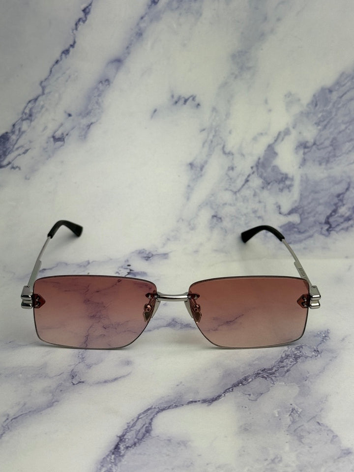 Bottega Veneta BV1126S Rimless Sunglasses in Silver Pink