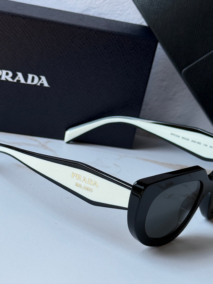 Prada PR D02S Cat Eye Sunglasses in Black White