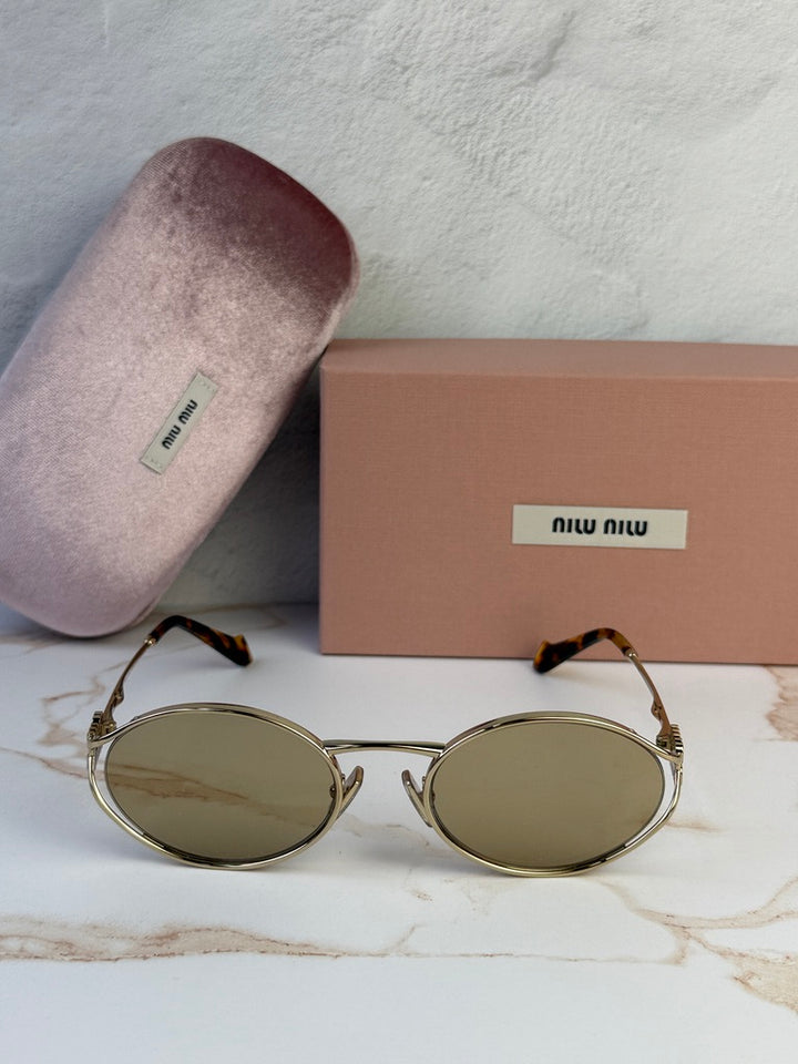 Miu Miu MU52YS Gafas de sol de metal dorado