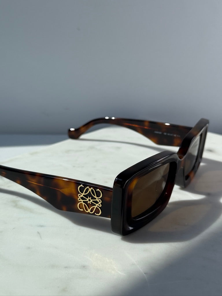 Loewe LW40102F Anagram Sunglasses in Dark Havana Brown