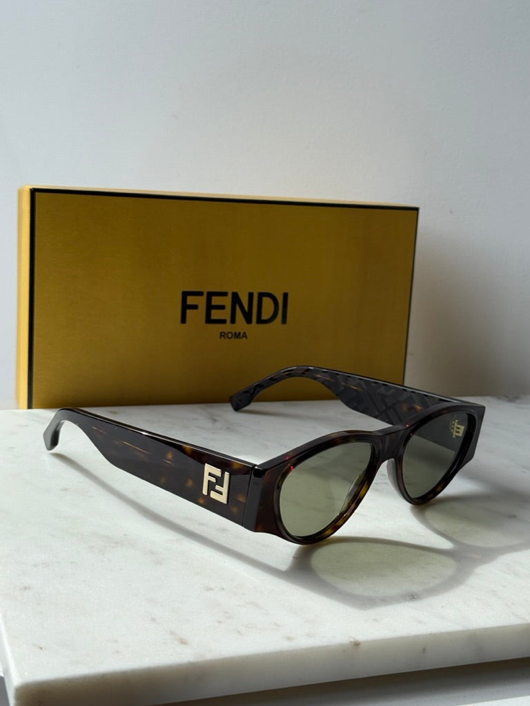 Fendi FE40158I FF Squared Sunglasses in Havana Brown