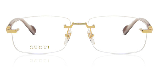Gucci GG1221O Brown Gold Rimless Frames