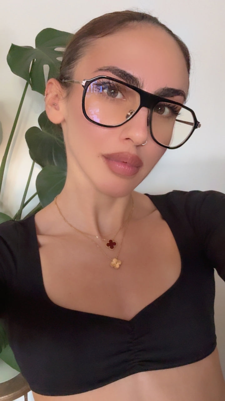 Tom Ford FT5943-B Black Gold Aviator Bluelight Frames