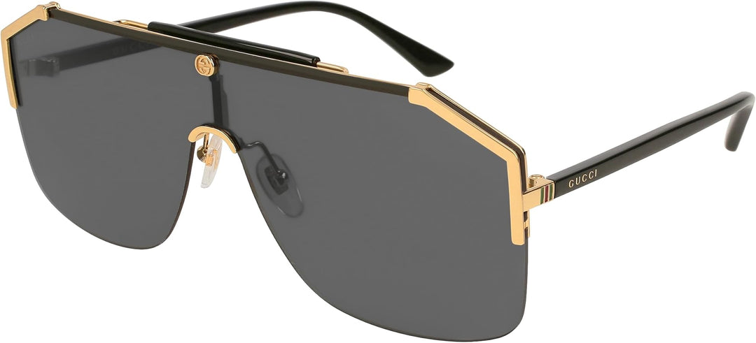 Gucci GG0291S Oversized Rimless Mirrored Sunglasses in Gold