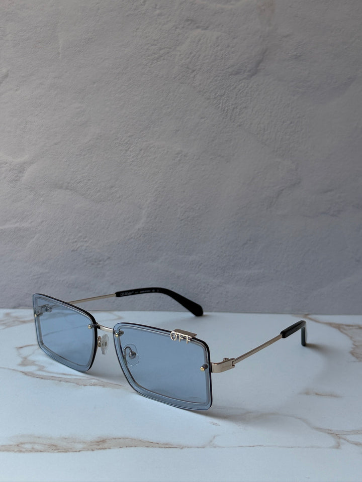 Off White Tampa Square Rimless Sunglasses in Light Blue