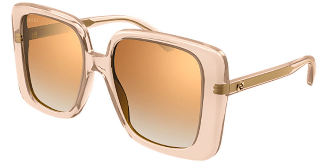 Gafas de sol cuadradas extragrandes en champán Gucci GG1314S 