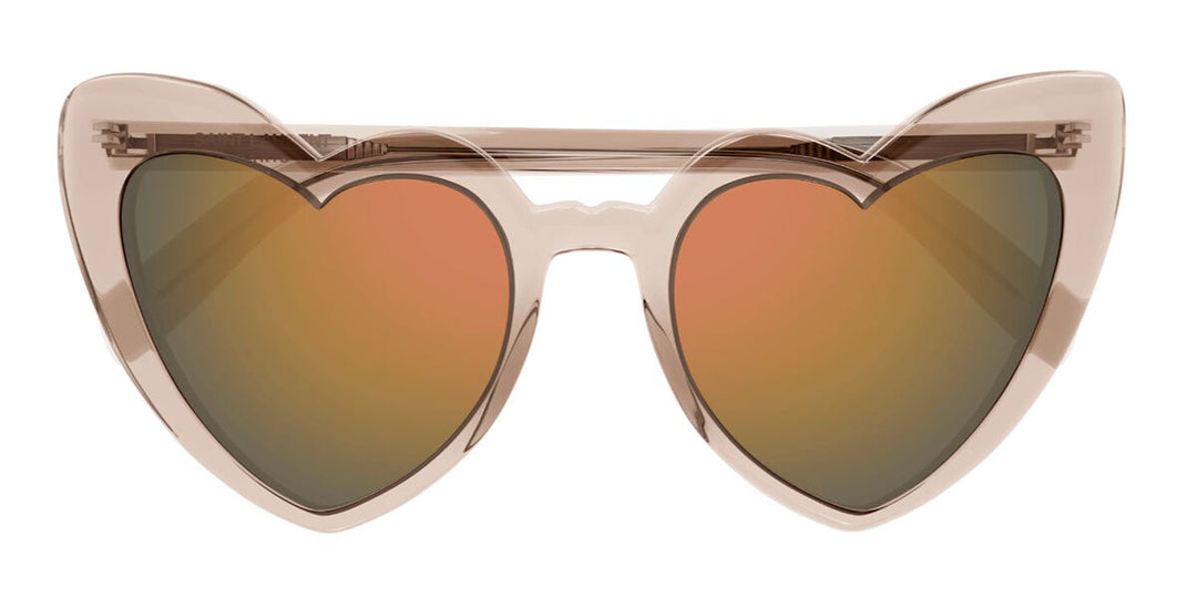 Saint Laurent SL181 Loulou Heart Sunglasses in Nude Mirror