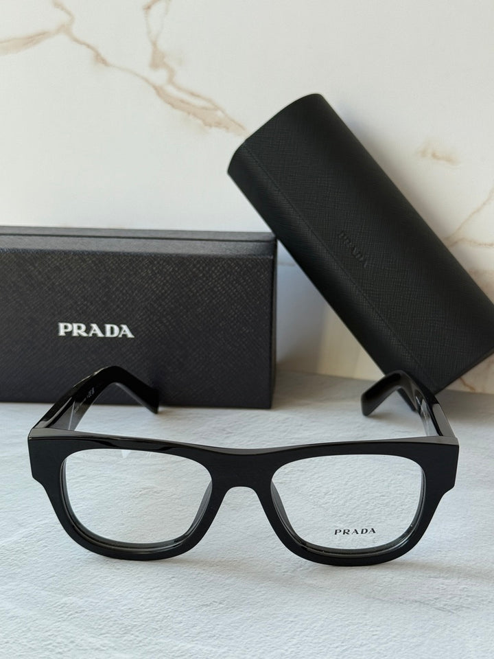 Prada PR D08VU Rectangular Eyeglasses Frames in Black
