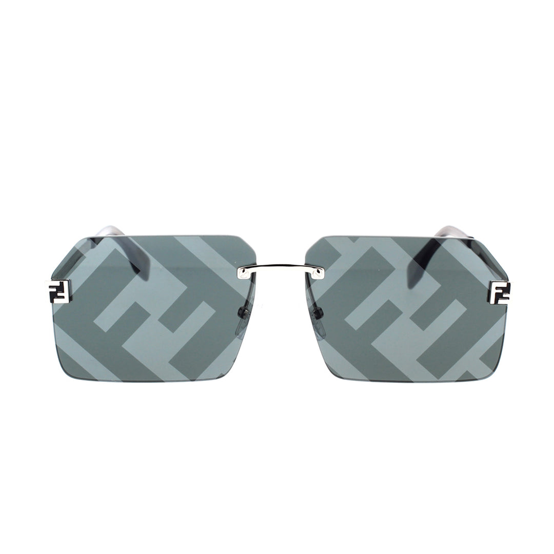 Fendi FE40043U Grey Monogram Mirror FF Rimless Sunglasses