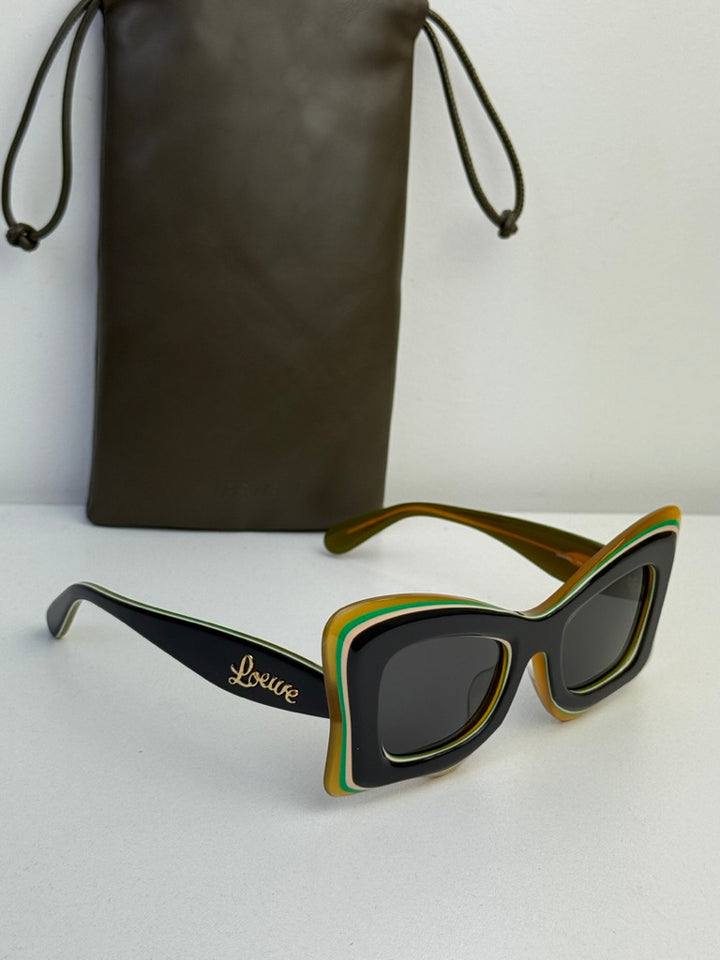 Loewe LW40140U Layered Cat Eye Sunglasses in Grey