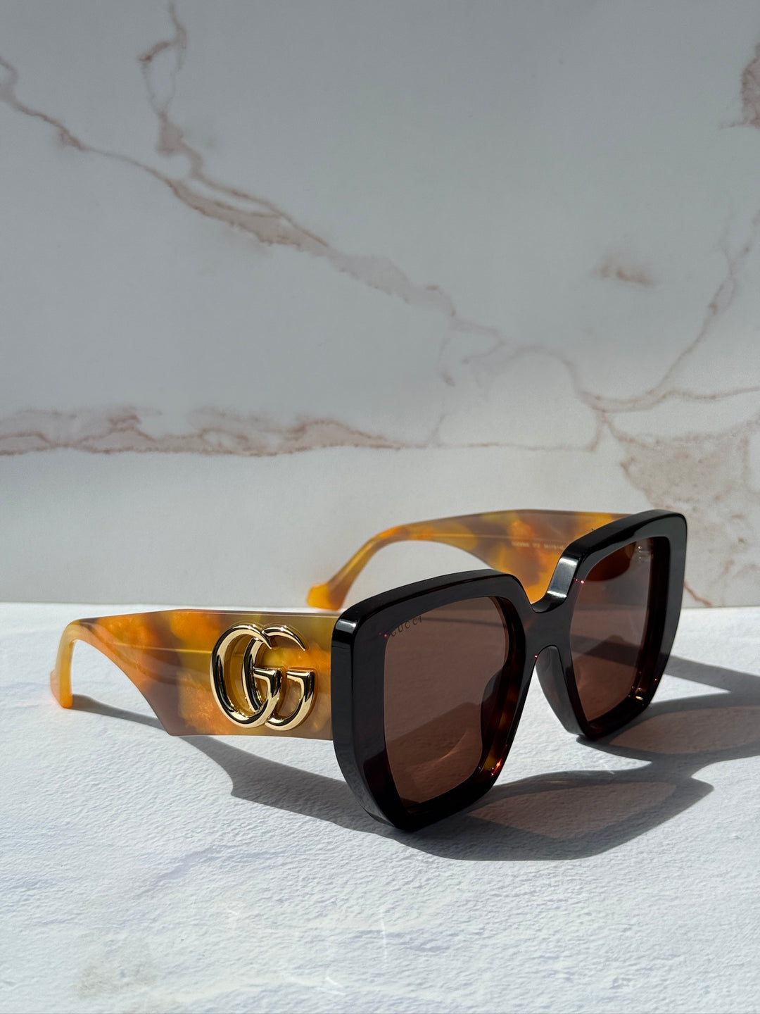 Gucci GG0956S Oversized Sunglasses in Havana Brown