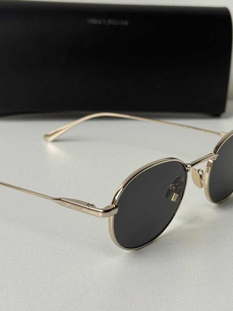 Saint Laurent SL799 Round Metal Sunglasses in Silver