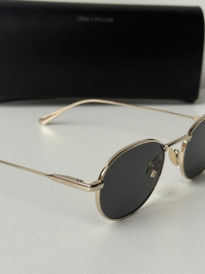 Saint Laurent SL799 Round Metal Sunglasses in Silver