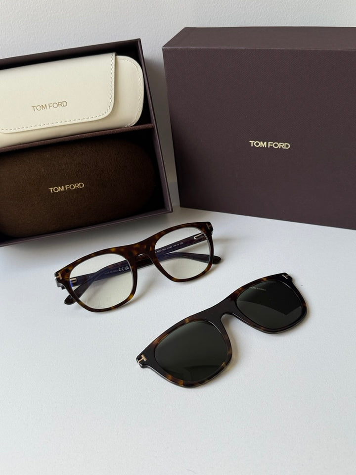 Tom Ford FT5895-B Clip On Sunglasses in Black