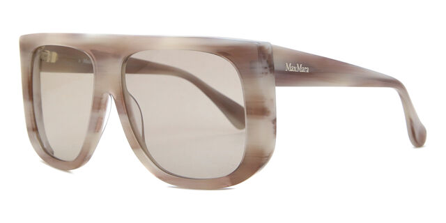 Max Mara oversized beige horn sunglasses with gradient-tinted lenses