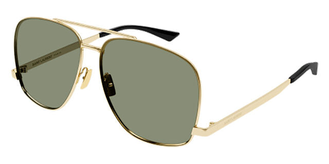 Saint Laurent Gafas de sol estilo aviador clásicas en negro con logo metálico 11M