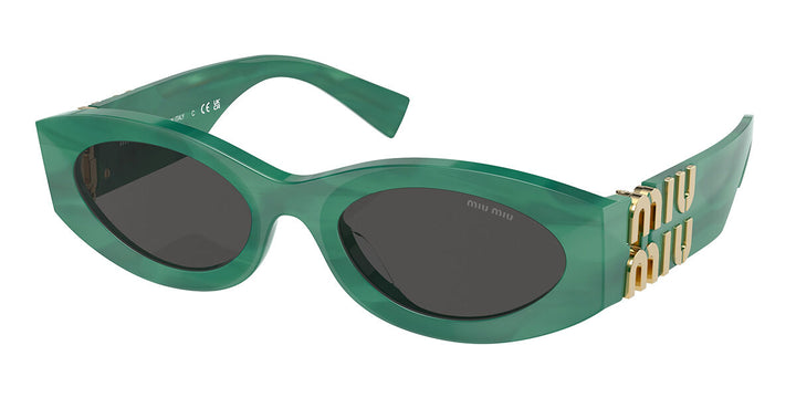 Miu Miu MU11WS Green Oval Sunglasses
