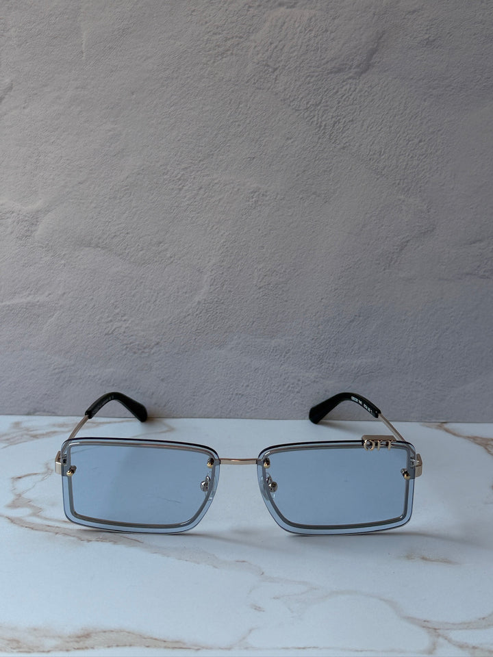 Off White Tampa Square Rimless Sunglasses in Light Blue