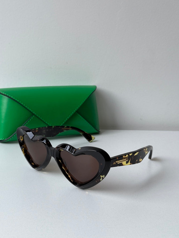 Bottega Veneta BV1432S Brown Heart Sunglasses