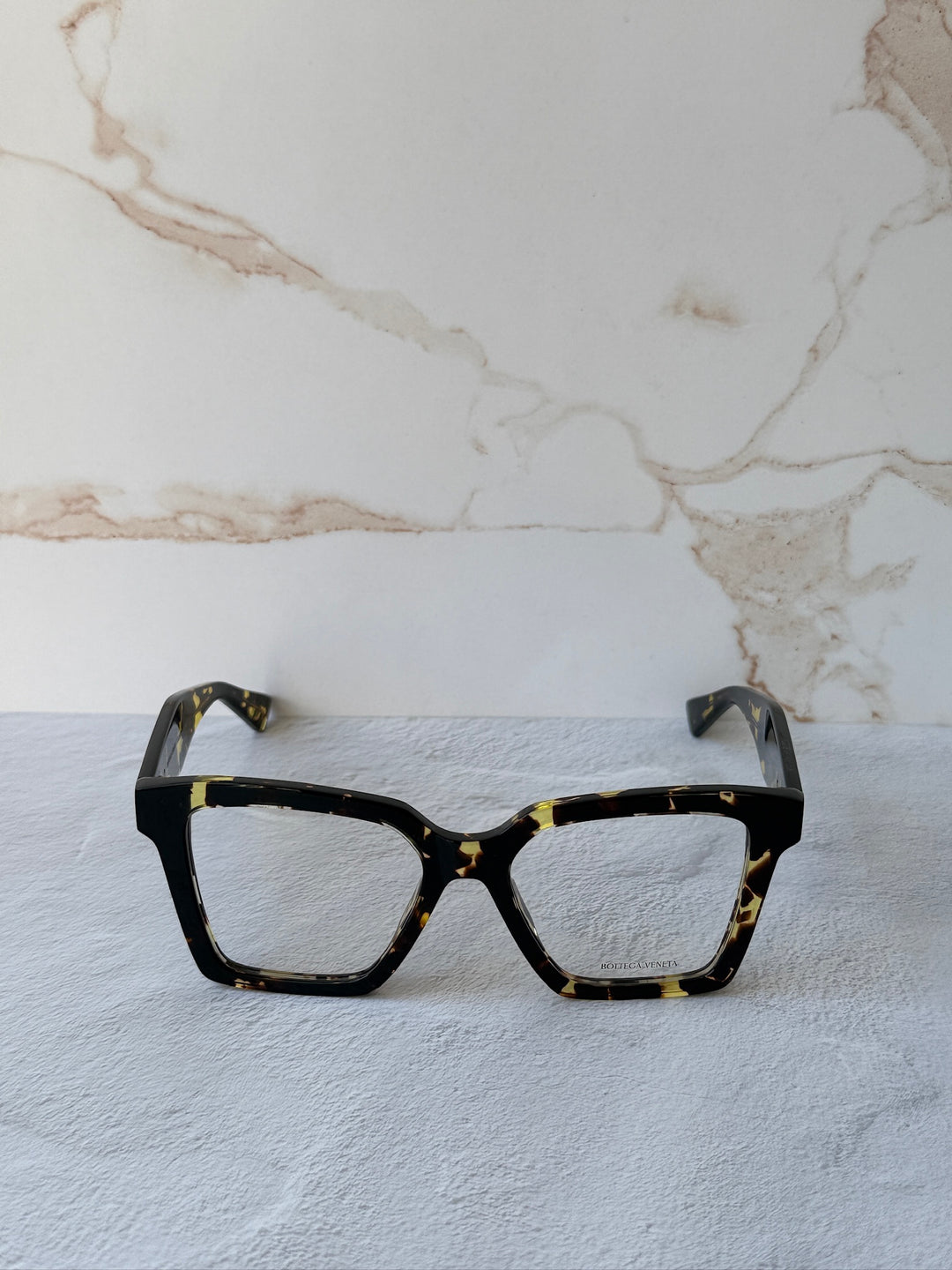 Bottega Veneta BV1458O Spotted Tortoise Square Thick Rim Frames