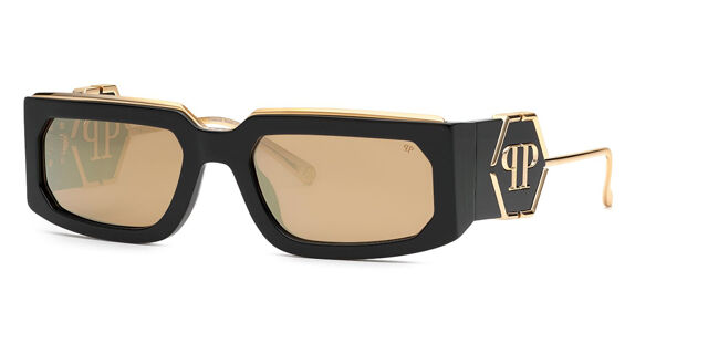 Philipp Plein SPP119M Black Gold Sunglasses