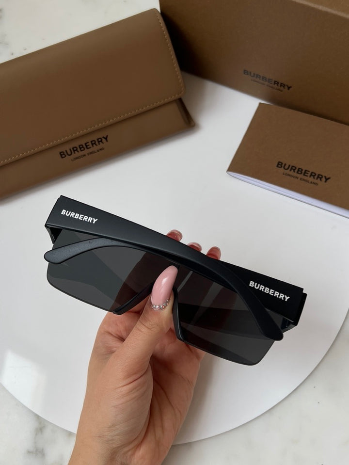 Burberry BE4291 Shield Sunglasses in Matte Black