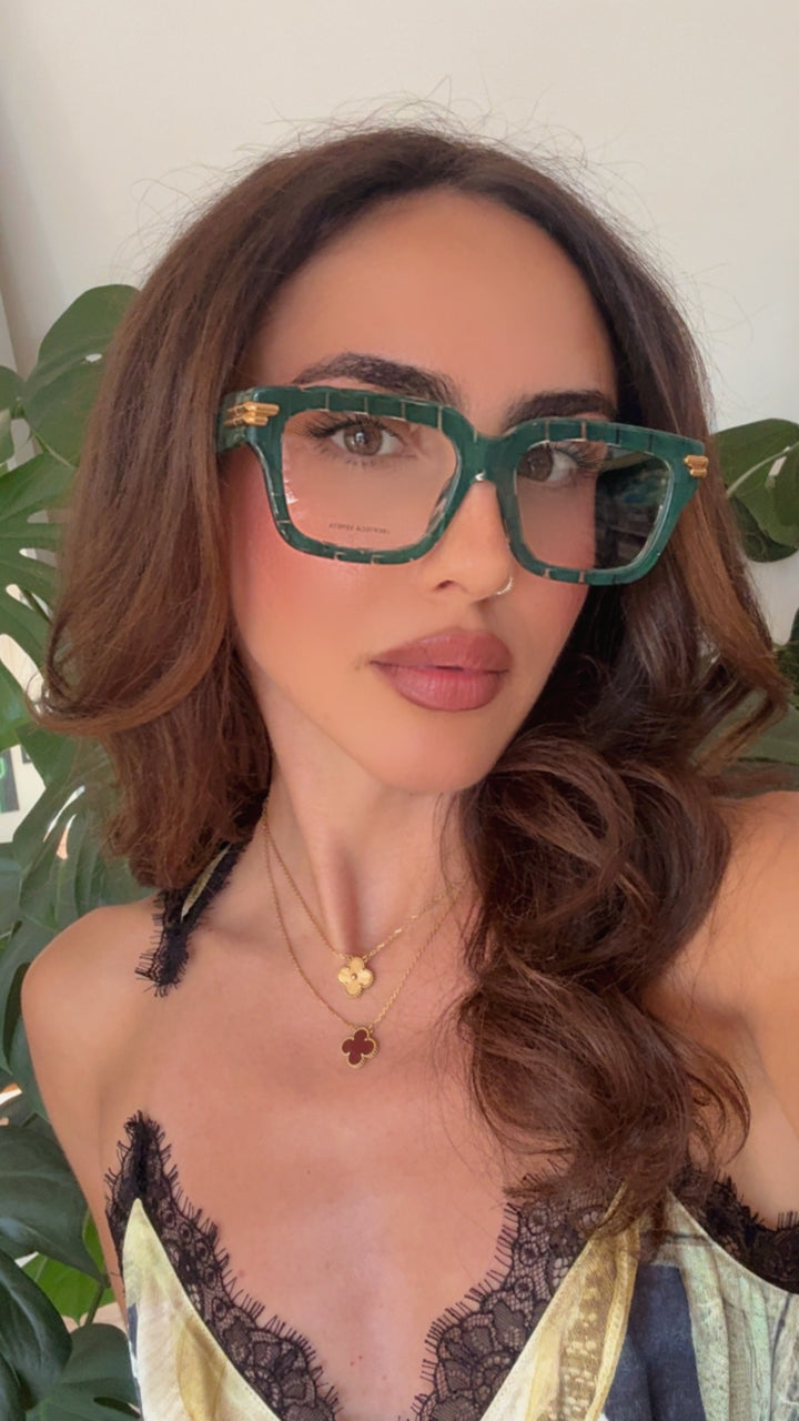Bottega Veneta BV1324O Green Braid Frames