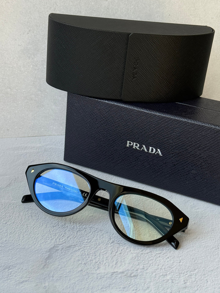 Prada PR B15S Black Bluelight Sunglasses