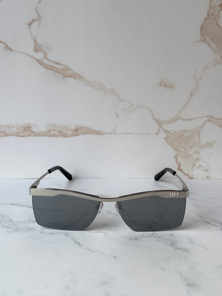 Off White Rimini Metal Sunglasses in Silver Mirror