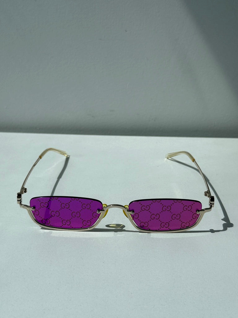 Gucci GG1278S Rimless Sunglasses in Pink Monogram