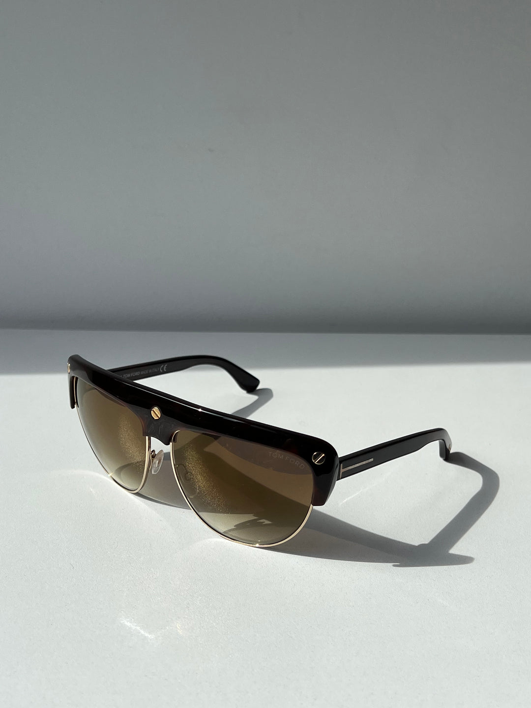 Tom Ford Liane FT0318 Flat Top Sunglasses in Brown