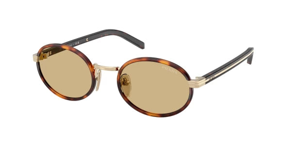 Prada PR B56S Oval Sunglasses in Havana Brown