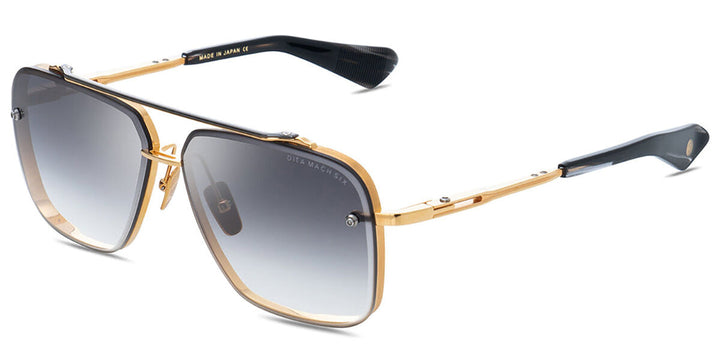 Dita Mach Six aviator sunglasses, yellow gold frame with dark gradient lenses