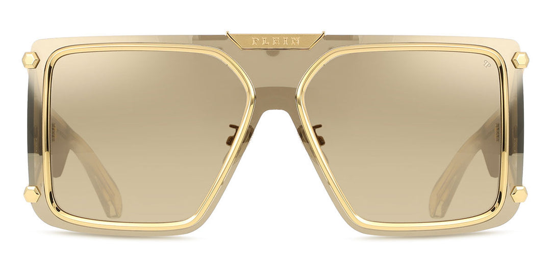 Philipp Plein SPP096M Gold Mirror Mask Aviators