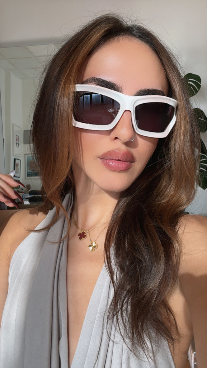 Loewe LW40143U Paula's Ibiza Shield Sunglasses in White