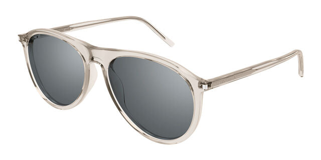 Saint Laurent SL667 Aviator Sunglasses in Transparent Mirrored