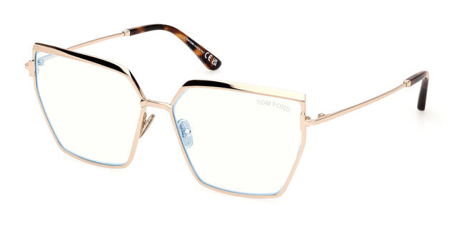 Tom Ford FT5946-B Gold Cat Eye Bluelight Frames