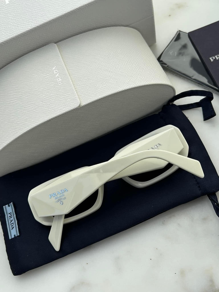 Prada Eyewear White Logo Sunglasses