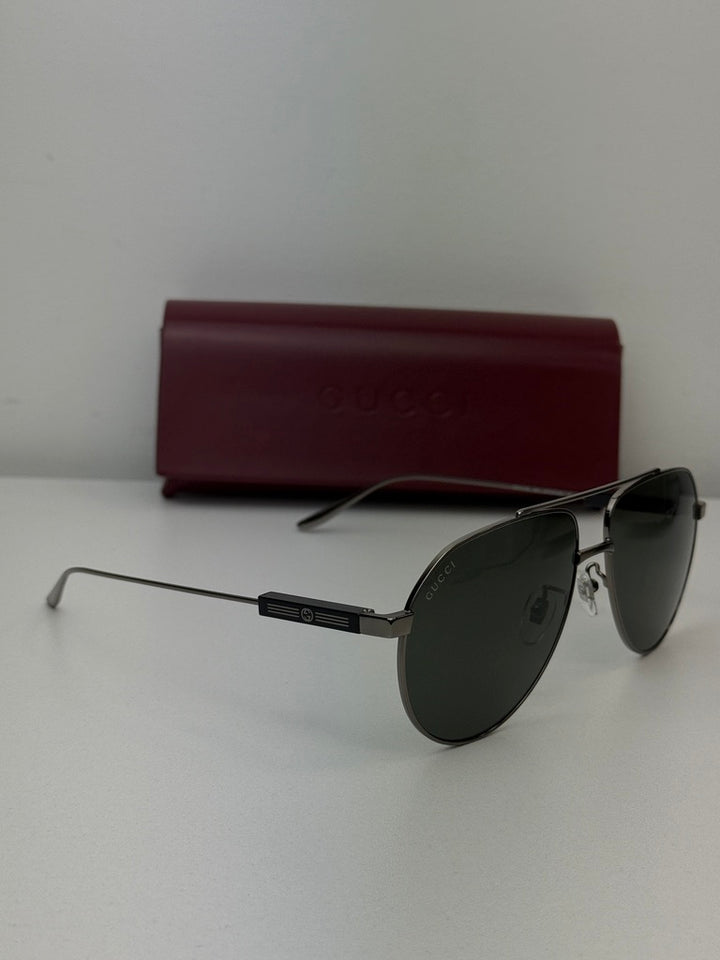 Gucci GG1311S Silver Metal Aviator Sunglasses