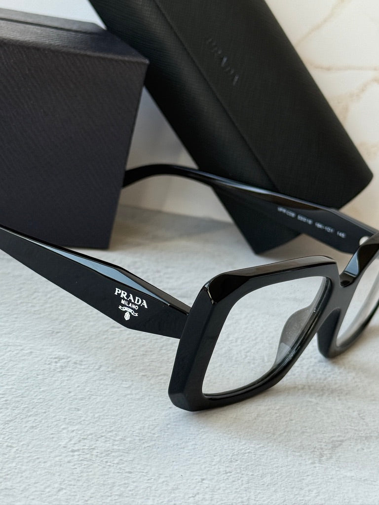 Prada PR C09V Rectangular Eyeglasses Frames in Black