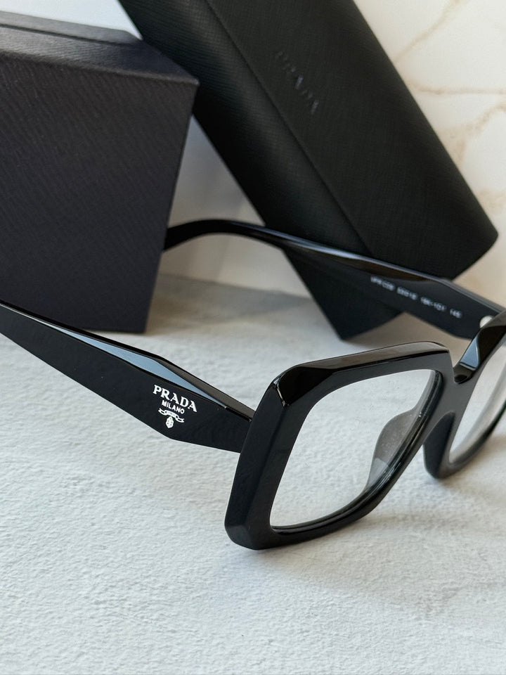Prada PR C09V Rectangular Eyeglasses Frames in Black