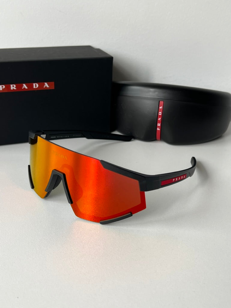 Prada Sport PS04WS Sunglasses in Black Red Mirror