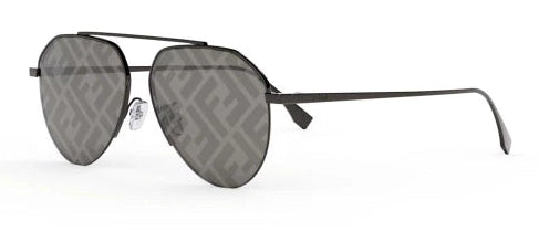 Fendi FE40061U Grey Monogram Mirror FF Aviator Sunglasses