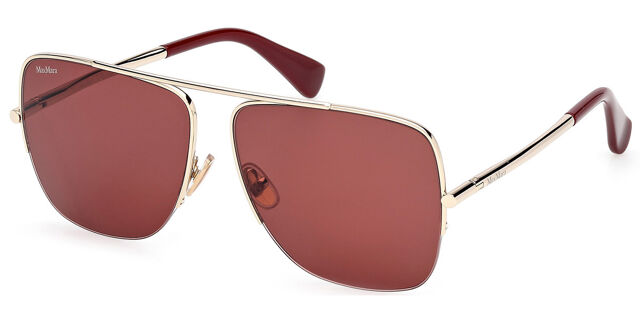 Max Mara MM0121 Aviator Sunglasses in Gold Bordeaux