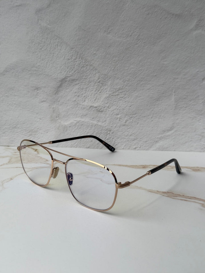 Tom Ford FT5830-B Rose Gold Aviator Bluelight Frames