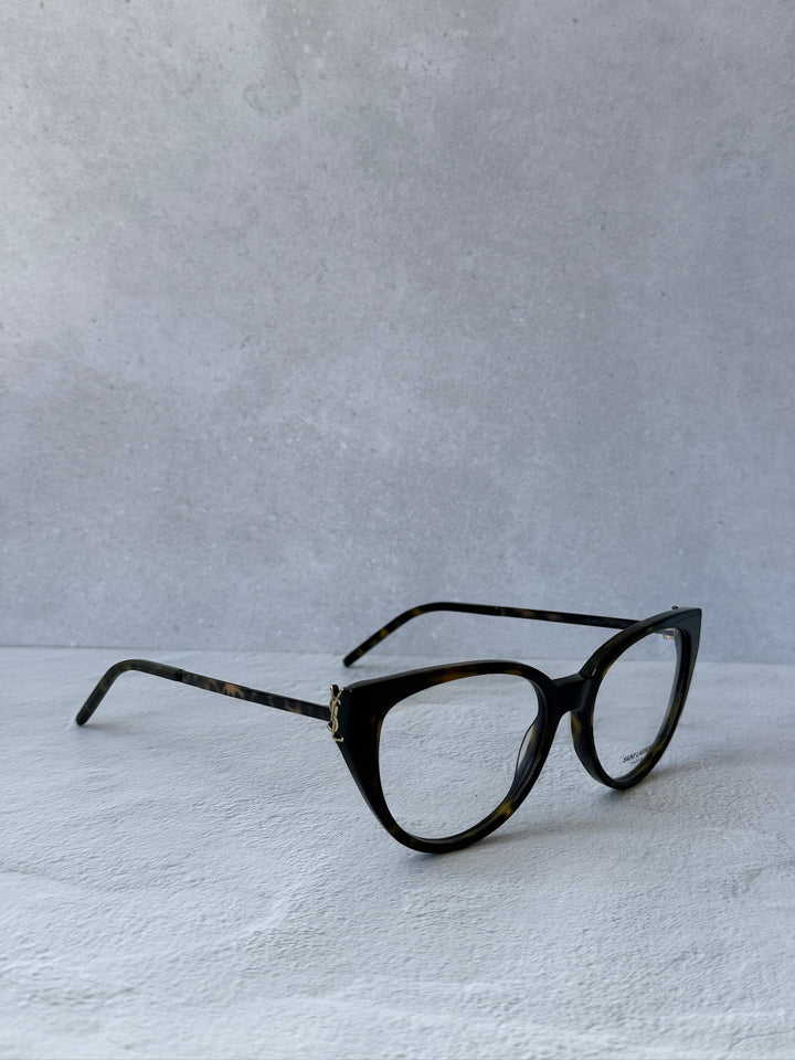 Saint Laurent SLM48_A Eyeglasses Frames in Havana Brown
