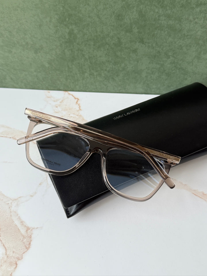 Monturas de anteojos Saint Laurent SL291 Mica Cat Eye en marrón