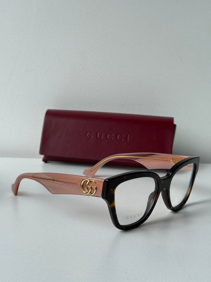 Gucci GG1424O Cat Eye Frames in Havana Brown Pink