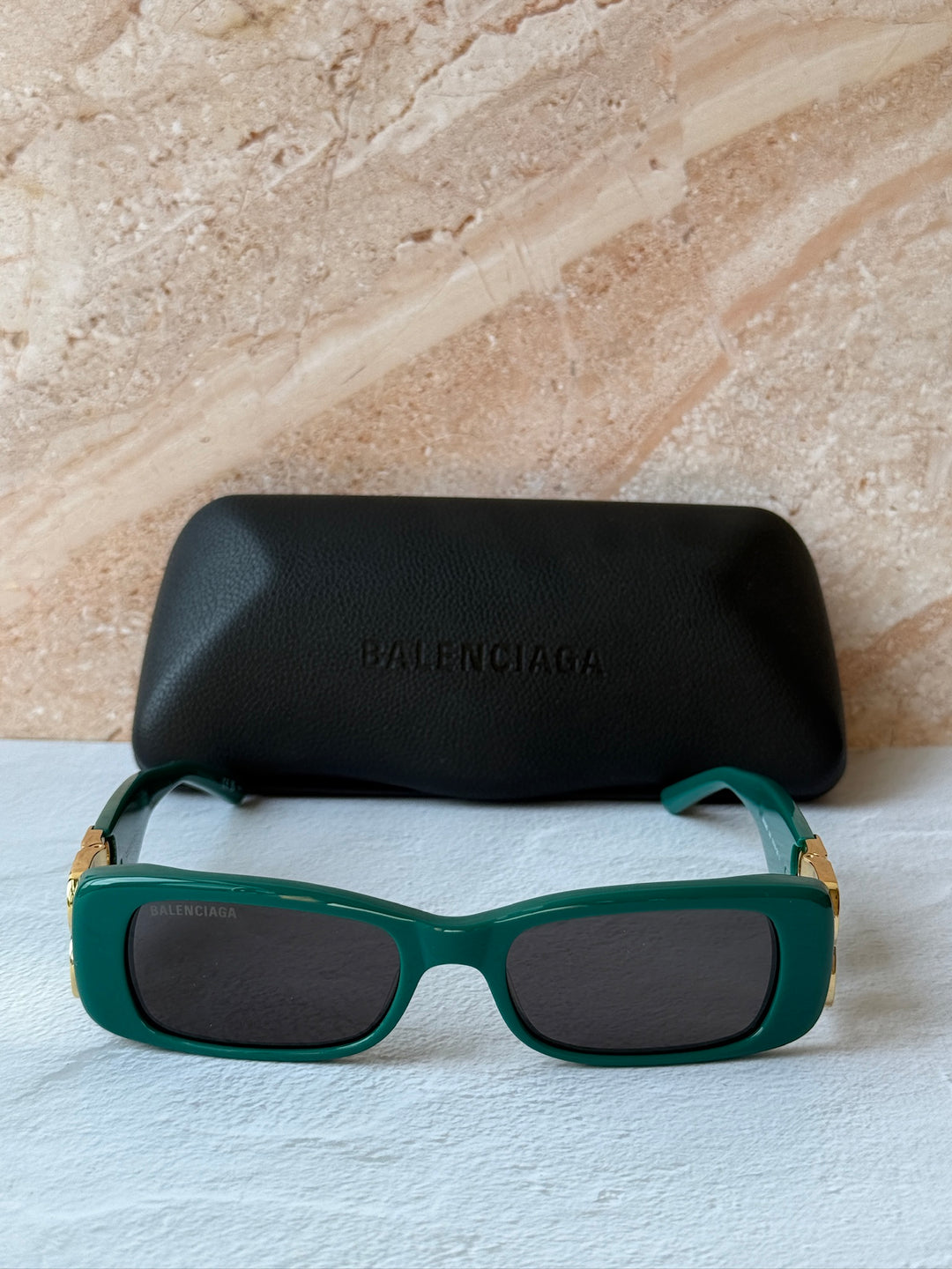 Balenciaga BB0096S Gafas de sol con logo en verde